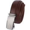 Men's leather belt automatic buckle 3.5 cm classic box bag free dark brown AP14 : Colors - brown, beige, Strap size - r.100-115 cm