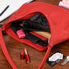 Red leather messenger Two Beltimore i66 stripes