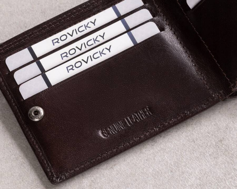 Leather wallet RFID ROVICKY PC-107L-BAR