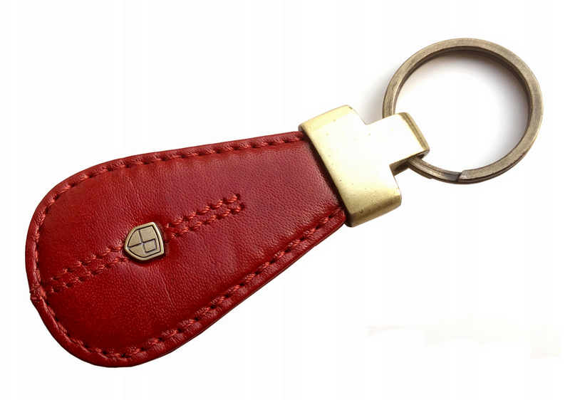 Leather key ring PETERSON PTN BR-02-RED