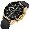 Black men's watch on strap large solid Perfect CH02L