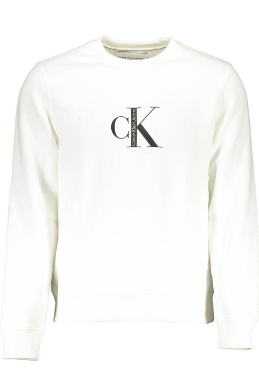 CALVIN KLEIN WHITE MEN'S SWEATSHIRT WITHOUT ZIP