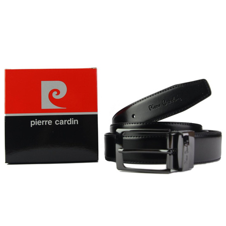 Elegant men's leather belt by Pierre Cardin