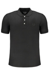 GIAN MARCO VENTURI MEN&#39;S BLACK SHORT SLEEVED POLO SHIRT