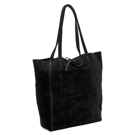 Leather suede women's shopper bag by Patrizia