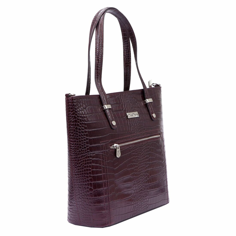 Damen Echtleder Handtasche MiaMore 01-011 CROCO