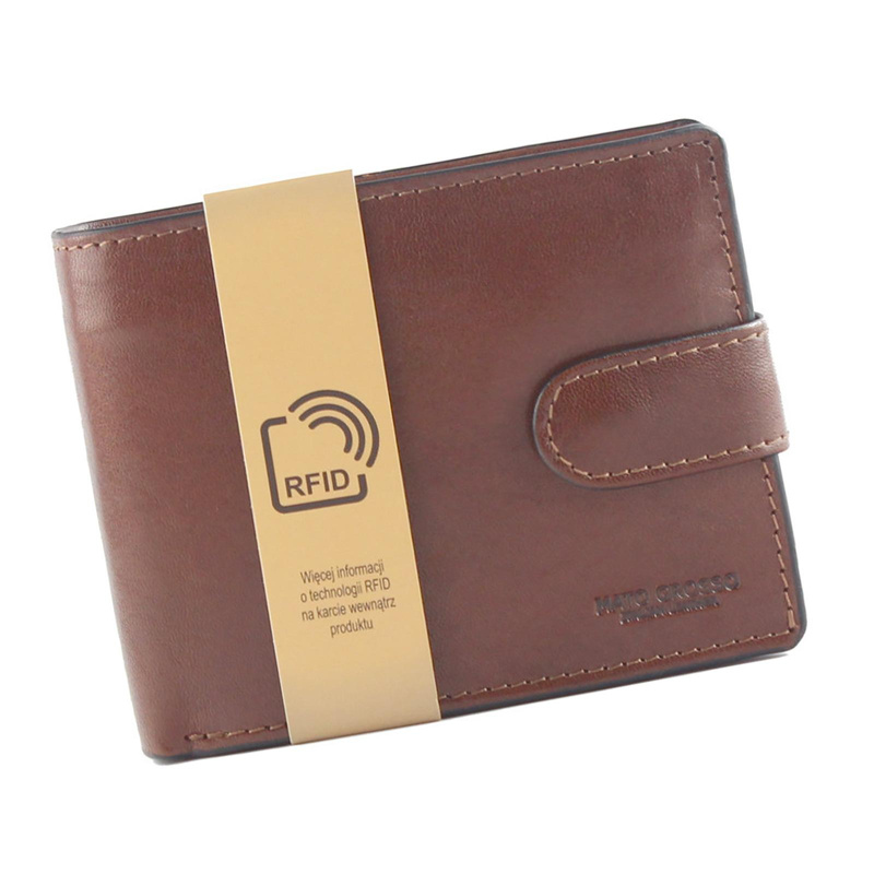 Leather elegant men's wallet Mato Grosso with RFID