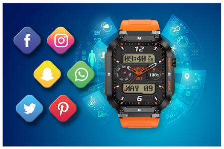 SMARTWATCH MĘSKI Gravity GT6-3 - WYKONYWANIE POŁĄCZEŃ, MONITOR SNU (sg020c)