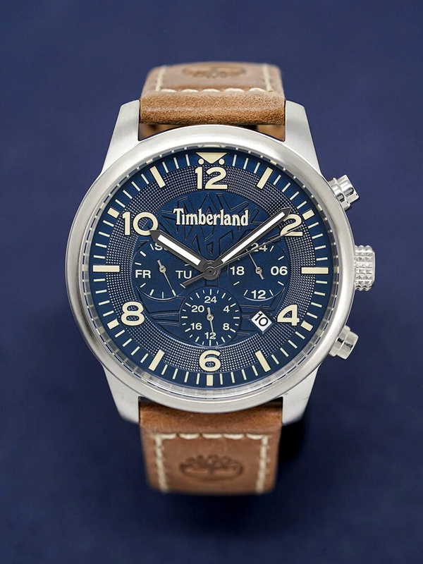 Men's watch with leather strap by TIMBERLAND