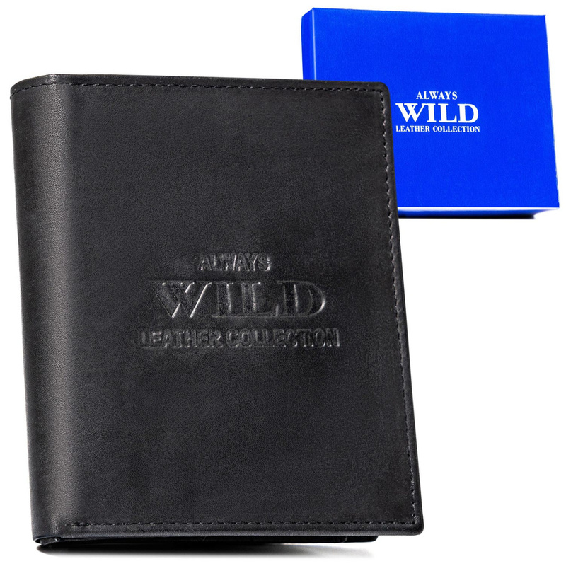 Herrenbrieftasche aus Leder im klassischen Always Wild-Stil