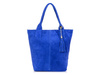 Italian Leather Suede A4 Shopper Handbag cornflower T49