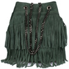 Women's Handbag Bag Leather Suede Tassel Chain Tassels Italian Dark Green M24