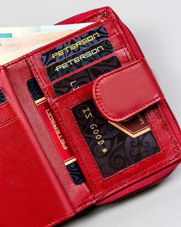 Leather wallet RFID PETERSON PTN RD-41-GCL