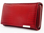 Red elegant women's leather portfolio 827 varnish