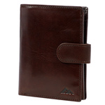 EL FORREST men's leather zip-up wallet with RFID