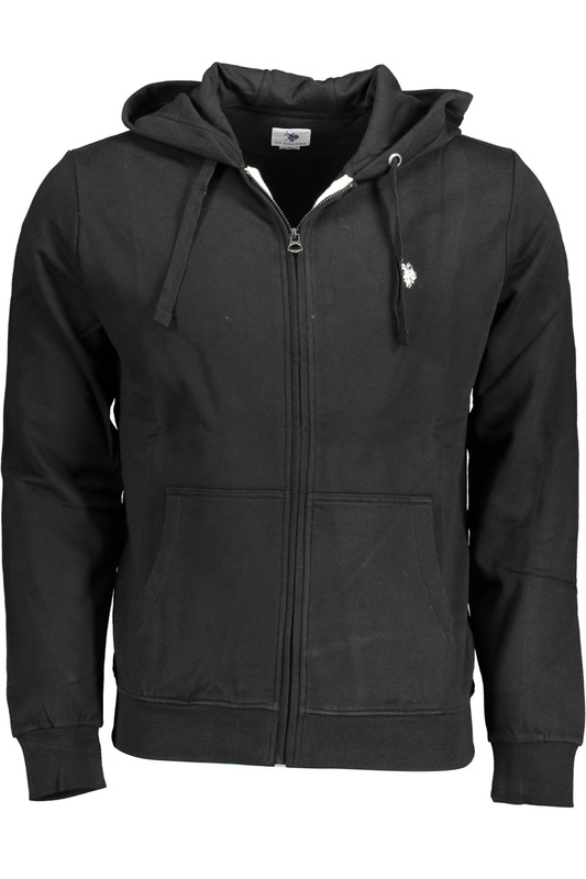 US POLO SWEATSHIRT WITH ZIP BLACK MAN