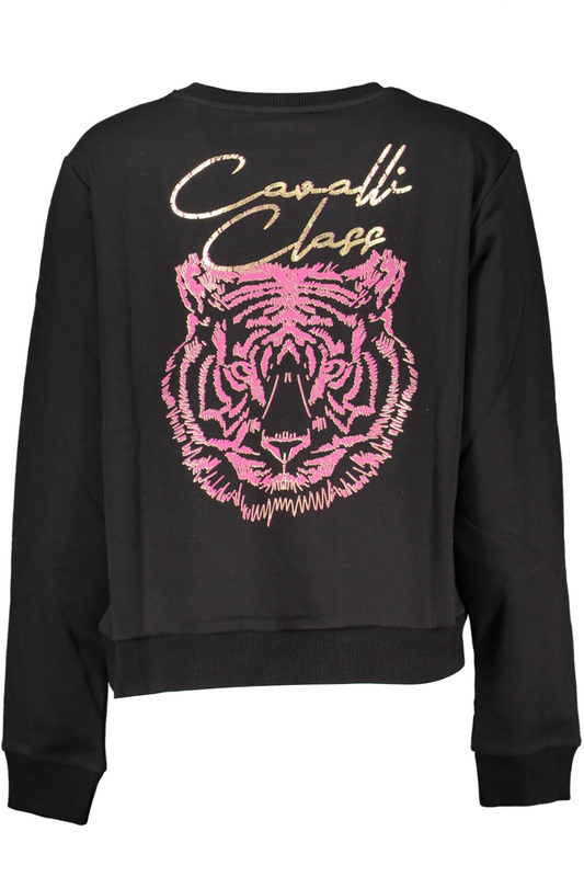 CAVALLI CLASS BLACK SWEATSHIRT WITHOUT ZIP