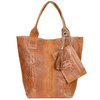 Bag Leather Bag A4 crocodile with Sachet camel L94