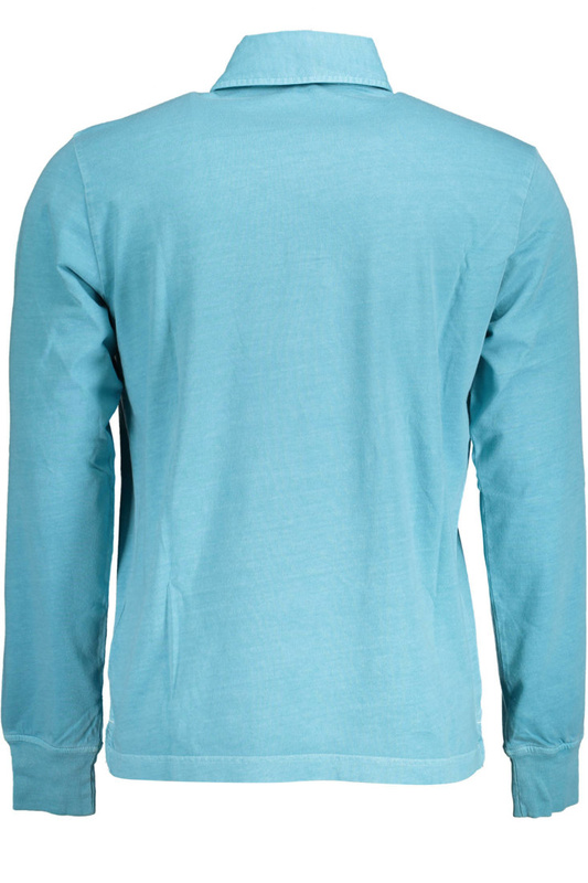 GANT BLUE MEN`S LONG SLEEVE POLO SHIRT