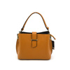 Women's leather shoulder messenger bag with three compartments