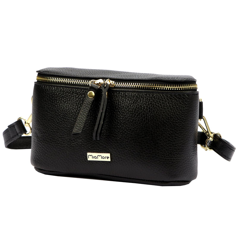 Women's elegant leather waist bag crossbody bag