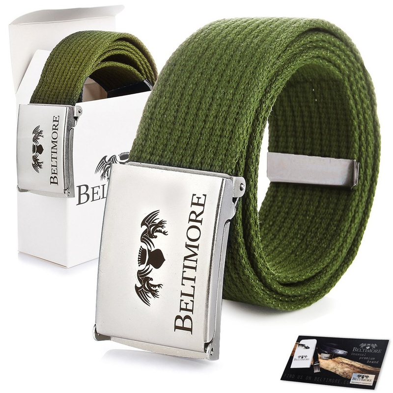 Beltimore grüner langer Paracord-Gürtel F79 : Farben - grün, Gurtgröße - r.105-120 cm