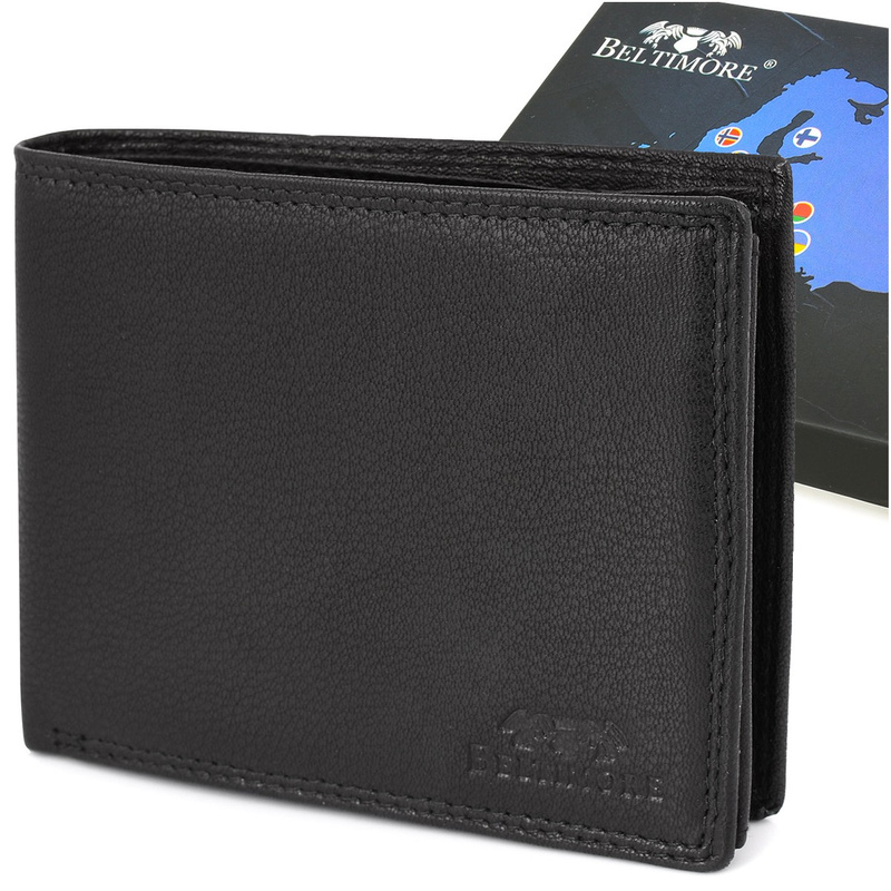 Men's classic leather wallet RFiD black Beltimore K41