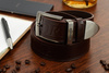 Baltimore men's wide denim leather belt brown 523 : Farben - braun, beige, Gürtelgröße - r.120-135 cm