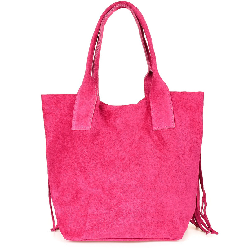 Pink Women's Suede Leather Handbag A4 Tassel Large L83