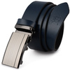 Beltimore men's leather belt navy blue automatic A56 : Colors - navy blue, Strap size - r.105-120 cm