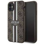 Guess GUHMN61P4RPSW iPhone 11 / Xr brązowy/brown hardcase 4G Printed Stripes MagSafe