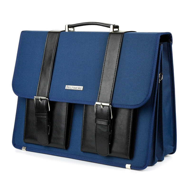 Beltimore luxury men's briefcase large laptop bag blue I36