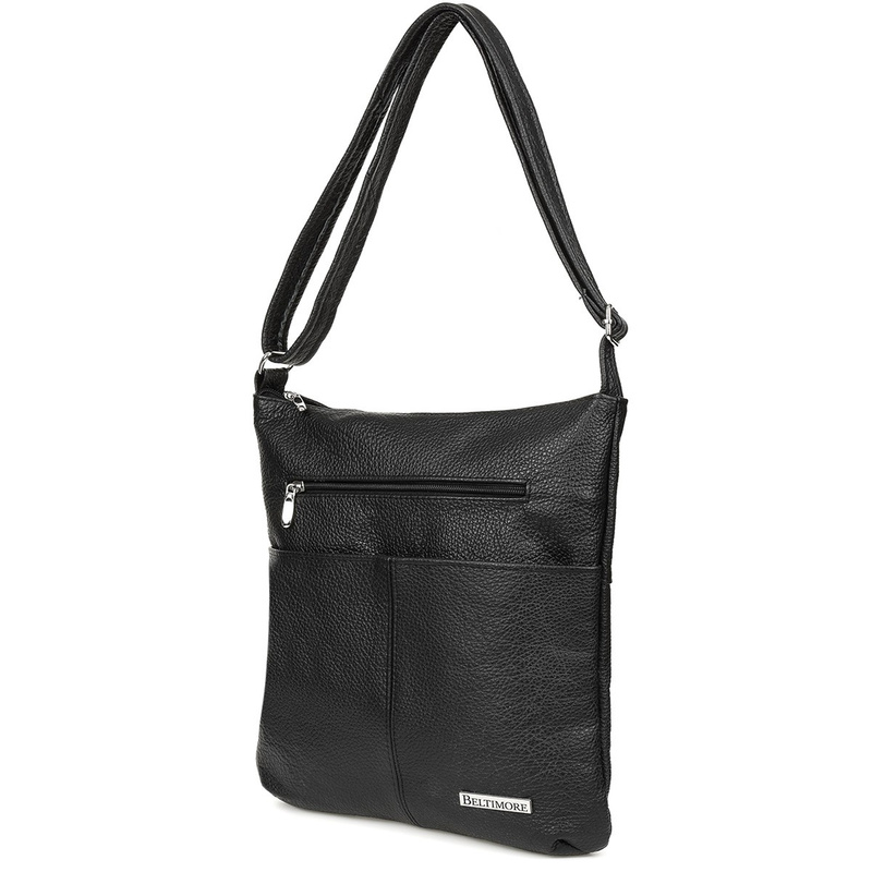 Damenleder Handtasche Beltimore Black A4 934 Leder