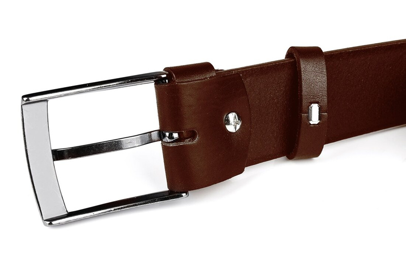 Beltimore leather men's brown premium belt E08 : Colors - brown, beige, Strap size - r.100-115 cm