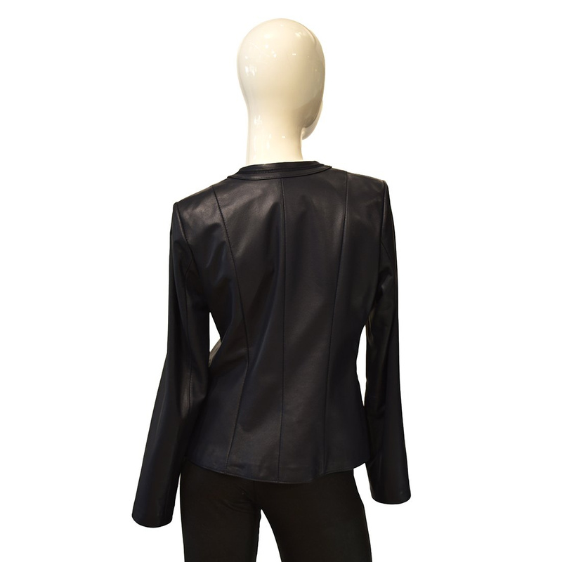 Stylish fashionable Bukowski leather jacket with pleats