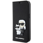 Karl Lagerfeld KLBKP14SSANKCPK iPhone 14 6.1" bookcase czarny/black Saffiano Karl & Choupette