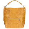 Mustard suede leather shopper bag W10