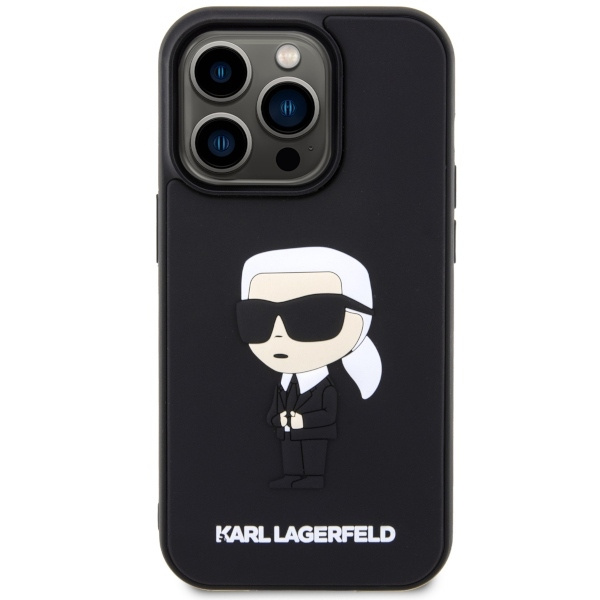 Karl Lagerfeld KLHCP14X3DRKINK iPhone 14 Pro Max 6.7" czarny/black hardcase Rubber Ikonik 3D