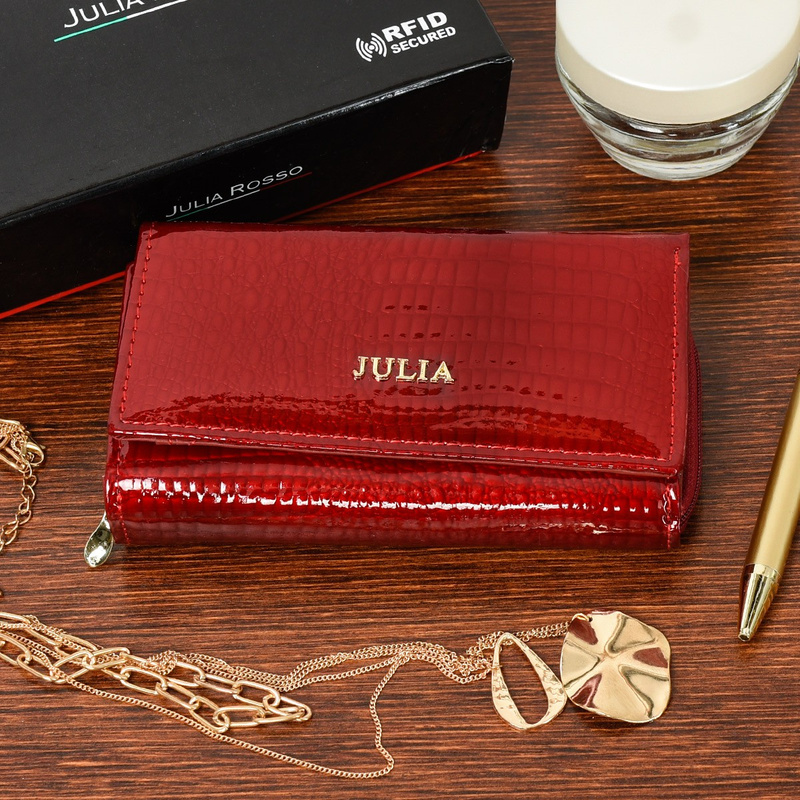 Red Julia Rosso women's RFID leather wallet F58