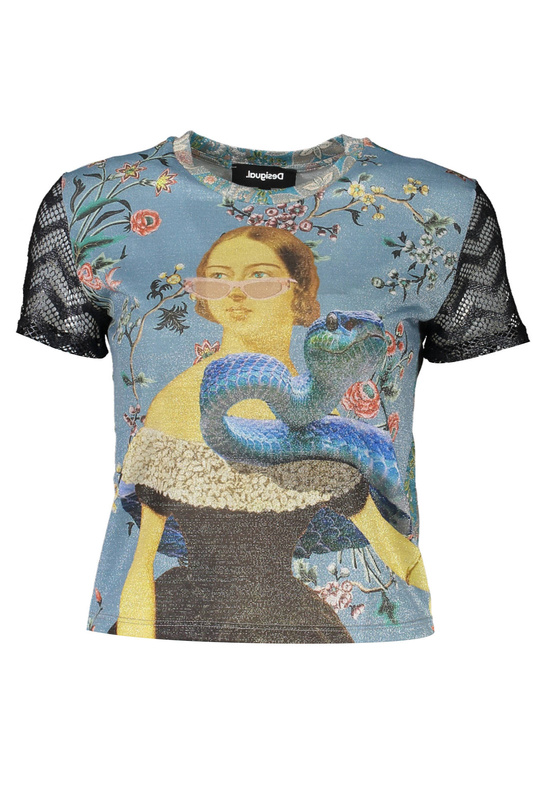 DESIGUAL LIGHT BLUE WOMAN SHORT SLEEVE T-SHIRT