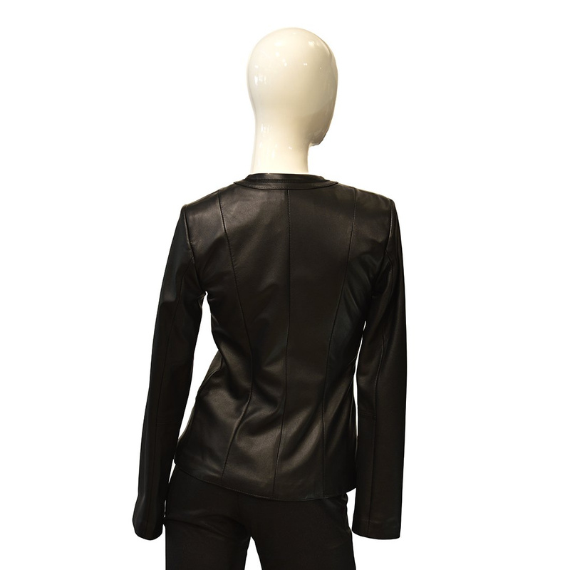 Stylish fashionable Bukowski leather jacket with pleats