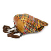 Leather roomy women's handbag and backpack in a mosaic pattern