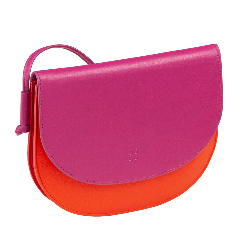 Small ladies shoulder bag Colorful Altea by DUDU made in genuine leather with adjustable strap. Slim and compact design with flap.