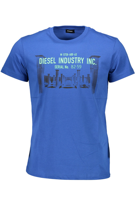 DIESEL MEN&#39;S SHORT SLEEVE T-SHIRT BLUE