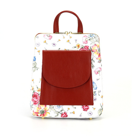 Elegant women's luxury leather backpack flowers