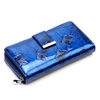 Leather large stylish women's wallet with butterflies