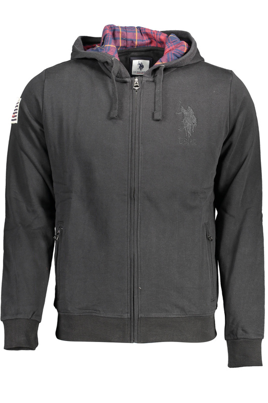 US POLO SWEATSHIRT WITH ZIP BLACK MAN