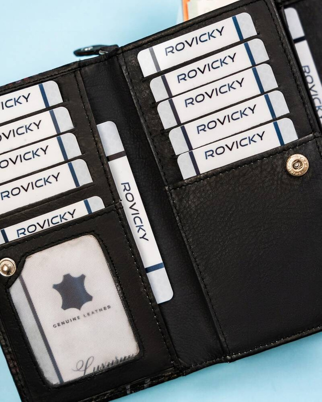 Leather wallet RFID ROVICKY R-N0493-ART