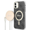 Zestaw Guess GUBPN61H4EACSK Case+Charger iPhone 11 6,1" czarny/black hard case 4G Print MagSafe