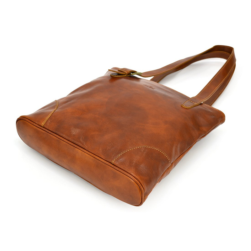 Elegant large leather shopper bag with organizer